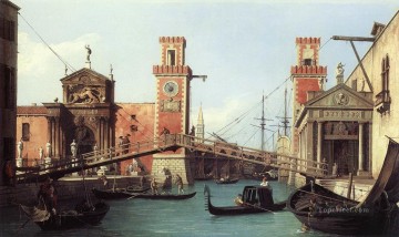 Canaletto Painting - Vista de la entrada al Arsenal Canaletto